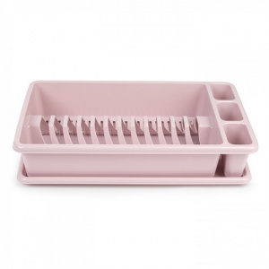 Uscator vase cu tava, rectangular, mediu, dimensiuni 45 x 26 x 9 cm, roz, Surt VRM