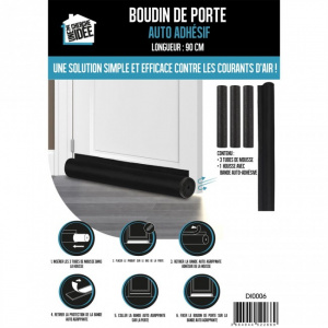 Banda etansare usa impotriva frigului si a curentului, rotunda, din spuma, 90x5x5 cm, negru, Happymax, Protectie usa anticurent, adeziva, silicon, 100x6x0.5 cm, alb, Happymax, Protectie usa anti curent , anti praf si insecte, adeziv 3M, din silicon, prote