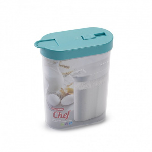 Caserola din plastic cu capac colorat - 1 litru-Chef