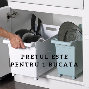 Cutie depozitare cu role 24 x 45 x 27,5 cm - Alb, cutie depozitare cu roti, cutie depozitare cu role, cutie depozitare plastic cu roti, cutie depozitare jucarii cu roti