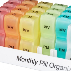 Cutie medicamente, 31 de zile x 2 compartimente, multicolor, 7 x 20 x 10 cm, Relaxdays - Img 5
