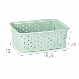 Cutie plastic, 16,5 x 12 x 6,5 cm, verde, Nature, Happymax, Cos depozitare plastic Organizator depozitare plastic Cutie depozitare plastic Containere organizare plastic Cos depozitare vernil Depozitare aerata plastica Cutie depozitare