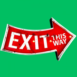 une metalica de perete cu leduri, vintage, model indicator Exit, 51x29x5 cm, Happymax