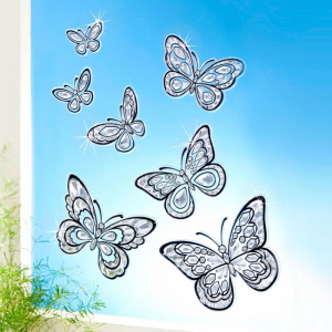 Folie autocolant static-Fluturi cristal