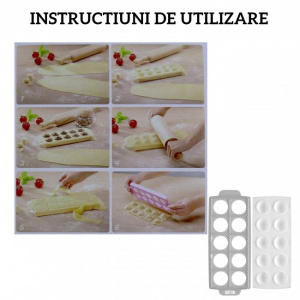 Forma pentru 10 ravioli, cerc, 26.5x11x2.2cm, Happymax, Forma ravioli cerc Forma ravioli rotunda Forma pentru ravioli in forma de cerc Forma pentru ravioli circulara Forma pentru ravioli umplut cu cerc Forma profesionala pentru ravioli in forma de cerc Fo