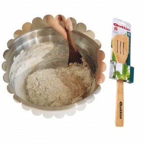 Lingura de gatit perforata din lemn de bambus 33 cm-Quttin