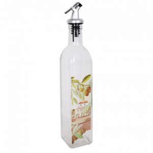 Oliviera sticla cu dop picurator 500 ml-Happymax  oliviera ulei si otet, set oliviera bucatarie, set oliviera, accesorii bucatarie tip produs oliviera, Oliviera cu 4 recipiente pentru condimente,sticla ulei si otet