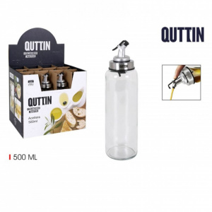 Oliviera sticla  cu picurator si dop, 500ml, 6x26cm, Happymax oliviera ulei si otet, set oliviera bucatarie, set oliviera, accesorii bucatarie tip produs oliviera, Oliviera cu 4 recipiente pentru condimente,sticla de ulei si otet