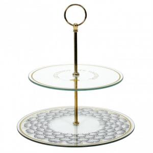 Platou supraetajat, cu 2 niveluri, prezentare aperitive sau desert, inaltime 22,5 cm