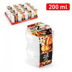 Recipient mancare inchidere ermetica-set 2 buc., 200 ml - Click