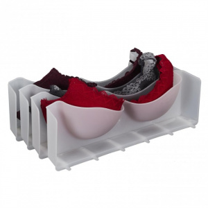Set 2 suporturi organizare sutiene in sertare, plastic, 34x10,5x5 cm