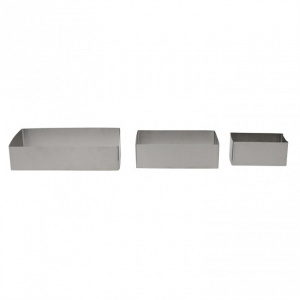 Set 3 forme de copt tip rama, dreptunghi, inox, 10x5.5, 15x8.5, 20x11 cm