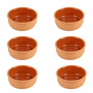 Set 6 vase de teracota, tip ramekin,  12 cm x h 4 cm, vase ramekin, vase creme brulee, forma ramekin, vase ceramica ramekin,  budincă, creme, budincă de caramel, quiche și sufleu. Cadoul ideal pentru iubitorii de copt prajituri,Set vase teracota, Set vase