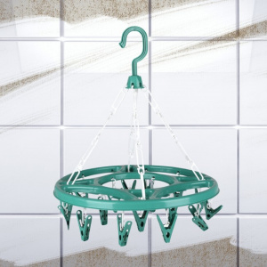 Uscator de rufe cu 18 carlige, rotund, 30X40 cm, verde