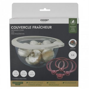 4 capace cu cadru plastic pentru acoperire vase bucatarie