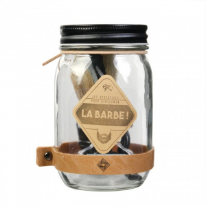 Cadou set accesorii barbierit la borcan