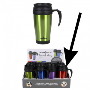 Cana de calatorie, termoizolanta, inox, 400 ml, Happymax, rosu,, cana termos pentru cafea sau ceai, cana termica ,termosuri inox,termosuri si cani sport,cani de calatorie,cana termoizolanta