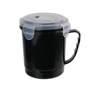 Cana supa pentru microunde si calatorii-negru HAPPYMAX.RO
