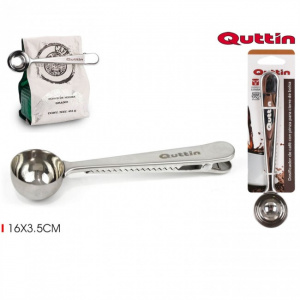 Clema pungi cafea cu lingura dozatoare-Quttin, happymax.ro Clema pungi cafea, lingura dozatoare, accesorii cafea, ambalare cafea, pungi cafea reutilizabile, clema etansare pungi, echipamente cafea, ustensile dozare cafea, pungi pentru cafea proaspata,doza