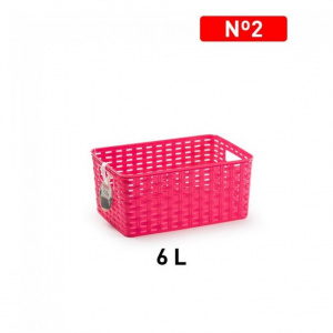 Cos ratan cu manere 29x19,5 cm-6 litri -FUCSIA-ASSORT CLASSIC