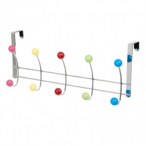 Cuier de usa cu 10 carlige multicolore Confetti