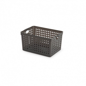 Cutie depozitare cu manere No. 2 Atlas Dark, cutie depozitare, cutie depozitare plastic, cutie depozitare baie, cutie depozitare bucatarie, Cutie depozitare, cu manere,18 x 27 x inaltime 14,2 cm, Atlas dark