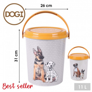 Galeata cu capac pentru hrana animale companie Dogi