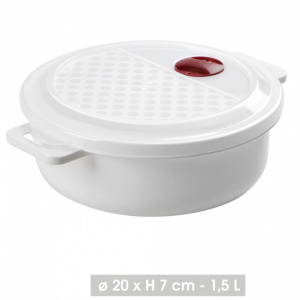 Oala pentru microunde si congelator, valva aerisire, 20x7 cm, 1,5 litri