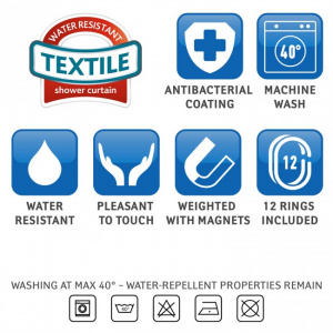 Perdea dus material textil, rezistenta la apa, antimucegai-Funny Dogs