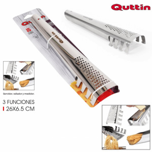 Razatoare, ustensila inox cu 3 functii pentru paste 26 cm Quttin, Razatoare, ustensila inox cu 3 functii pentru paste 26 cm Quttin, cleste pentru spaghete,Razatoare inox cu 3 functii pentru paste Ustensila pentru paste cu razatoare inox Razatoare bucatari