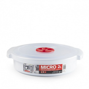 Recipient cuptor microunde rotund, inaltime 7 cm -2 l