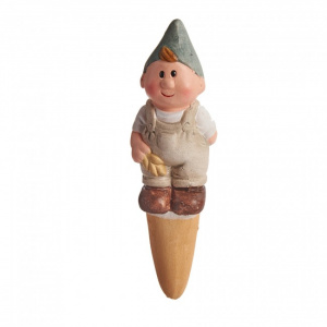 Recipient irigator pentru ghivece, ceramica Bjorn cu floare, 4x4x15 cm, set globuri de udat plante, bile udare plante, globuri pentru udat plantele, set udare plante, globuri de apa pentru plante, recipient pentru udarea florilor, globuri de apa