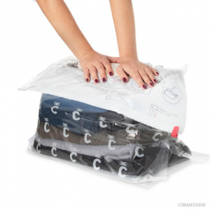 Sac de vidat haine tip cub, vidare manuala sau cu aspirator 58x40x88cm