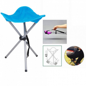 Scaun trepied, model taburet camping, pliabil Oxford, albastru