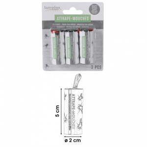 Set 3 capcane tip banda lipicioasa pentru muste, 5x2 cm