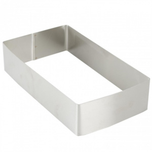 Set 3 forme de copt tip rama, dreptunghi, inox, 10x5.5, 15x8.5, 20x11 cm