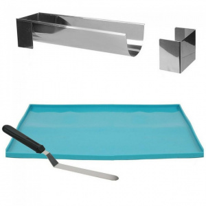 Set pentru rulade - forma, spatula si placa, Set complet rulade, Ustensile patiserie rulade, Forma inox rulada, Spatula intindere crema, Placa silicon rulada, Kit patiserie rulade, Accesorii bucatarie rulade, Forma si spatula patiserie, Placa silicon copt