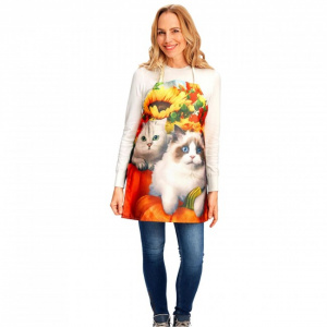 Sort de bucatarie, pisicute de toamna, Happymax, sort de bucatarie, sort de bucatarie femei, t de bucatarie Happymax, Sort de bucatarie cu pisicute, Sort bucatarie tematica toamna, Sort bucatarie design pisicute, Sort de bucatarie original, Sort de bucata