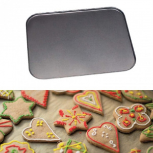 Tava de copt 34,5x26x0,5 cm, acoperire Goldflon, non stick-Chef Aid. Tava tip foaie pentru copt produse patiserie.