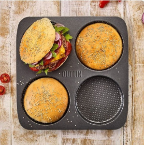 Tava perforata pentru hamburgeri la cuptor, 28x28x2.5cm, Happymax, tava perforata pentru hamburgeri, tava antiaderenta hamburgeri, tava cuptor hamburgeri, tava hamburgeri 28x28, tava hamburgeri otel carbon, tava xynflon, tava gatit carne, accesorii bucata