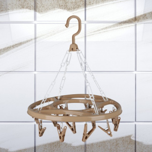 Uscator de rufe cu 18 carlige, rotund, 30X40 cm, bej