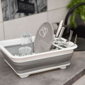 Uscator pliabil pentru vase, happymax.ro picurator tacamuri, uscator pentru tacamuri, scurgator vase, scurgator vase plastic, scurgator tacamuri, Uscator vesela pliabil de silicon, Uscator pliabil, pentru vase, 38x29,3x4,7cm, cauciuc,Uscator pliabil pentr
