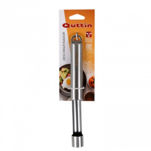 Ustensila scoatere cotor, inox, Quttin, cutit de scobit legume, aparat de scos cotorul la mere, dispozitiv de scos cotoarele la mere, cutit scobit mere,Ustensila scoatere cotor, curatare cotoare, instrument bucatarie, inlaturare miez fructe, ustensila gat