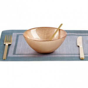 Bol de sticla pentru supa sau mic dejun, Ø 15 x 5,5 cm, auriu, bol de sticla, bol de supa, bol de salata, bol auriu sticla