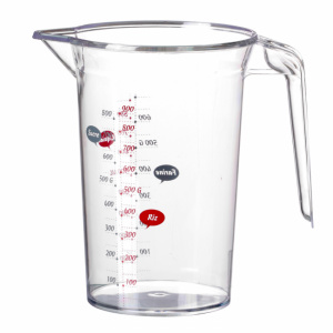 Cana plastic masurare cu picurator si gradatii-900 ml. Cana gradata dozare si masurare ingrediente de bucatarie.