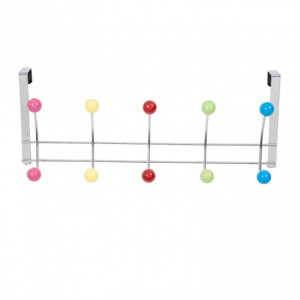 Cuier de usa cu 10 carlige multicolore Confetti