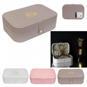 Cutie de bijuterii, rectangulara, crem