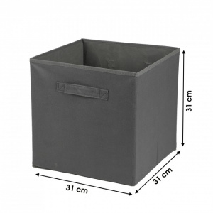 Cutie depozitare pliabila tip cub, textura velur, gri, 31x31 cm, Happymax, cub textil cos pentru depozitare, cutii cosuri pentru depozitat, cos textil, cub textil, Cutie pliabila pentru depozitare, tip cub 30x30x30 cm