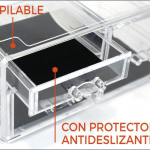 Cutie transparenta cu 4 sertare organizare obiecte mici, 23,8x15,3x10,8 cm, Happymax,Suport accesorii birou,cutie depozitare 4 compartimente,cutii si organizatoare,organizator sertar pentru obiecte mici,organizator obiecte mici