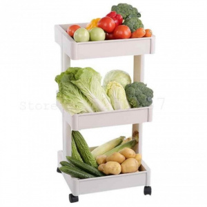 Etajera mobila cu roti, tip carucior, 3 rafturi, alb, 39 x 36 x H 75 cm Carucior ingust pentru depozitare in baie si bucatarie, Rafturi din plastic cu roti pentru depozitare in bucatarie si baie. Etajera cu roti si 3  polite depozitare